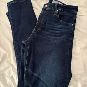 Anthropologie AG High-Rise Stevie Ankle Dark Blue Jeans